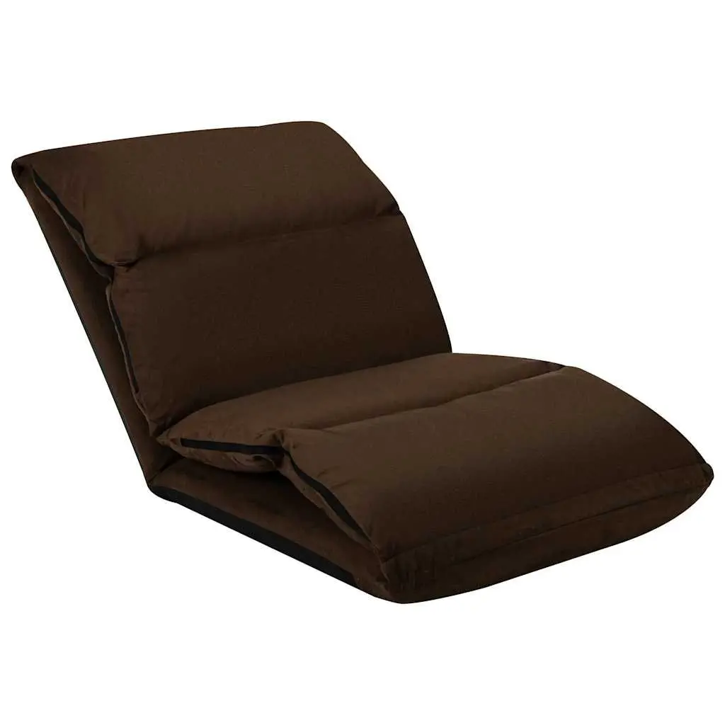 Folding Floor Chair Adjustable Compact Brown