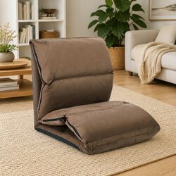 Compact Taupe Floor Chair Adjustable Recliner
