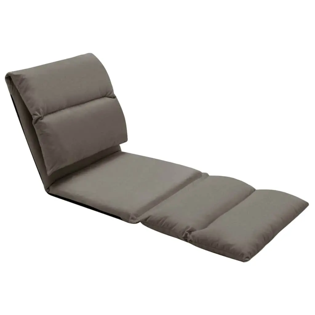 Folding Floor Chair Adjustable Compact Microfibre Grey