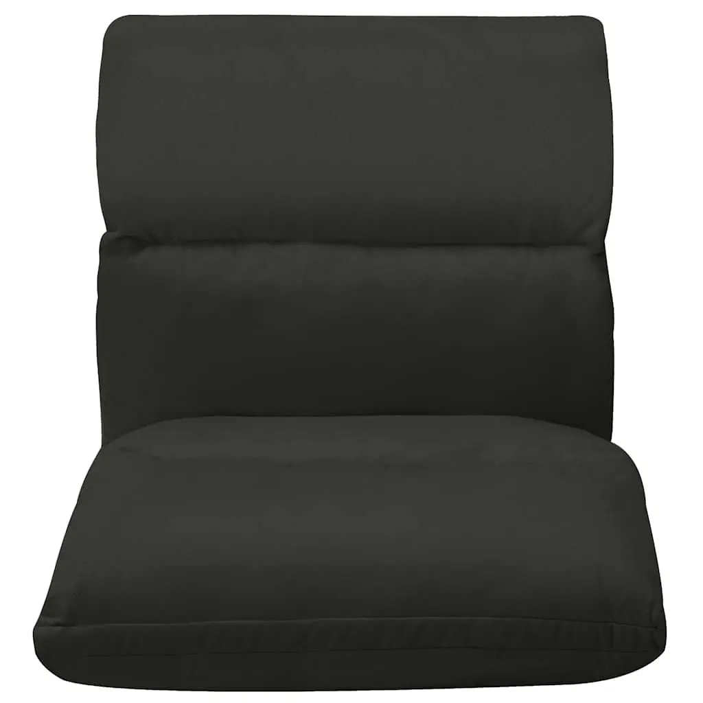 Folding Floor Chair Adjustable Microfibre Black