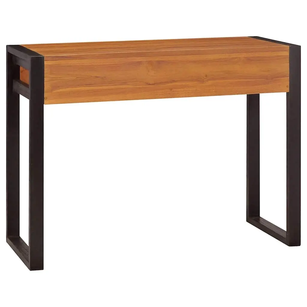 Desk with 2 Drawers Rustic Style 100x40x75 cm Brown Teak Wood Office Table