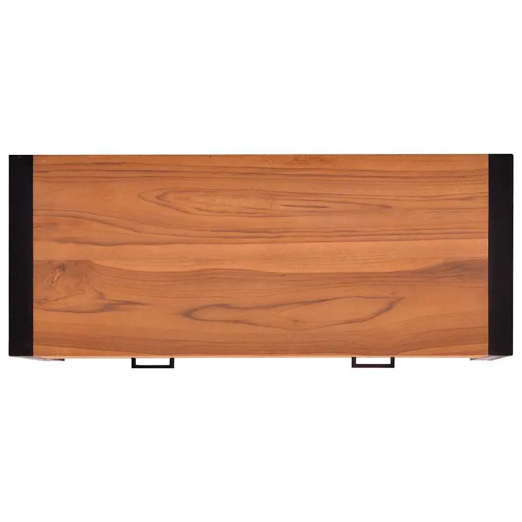 Desk with 2 Drawers Rustic Style 100x40x75 cm Brown Teak Wood Office Table