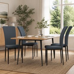 Set of 4 Kitchen Dining Chairs with Velvet Upholstery