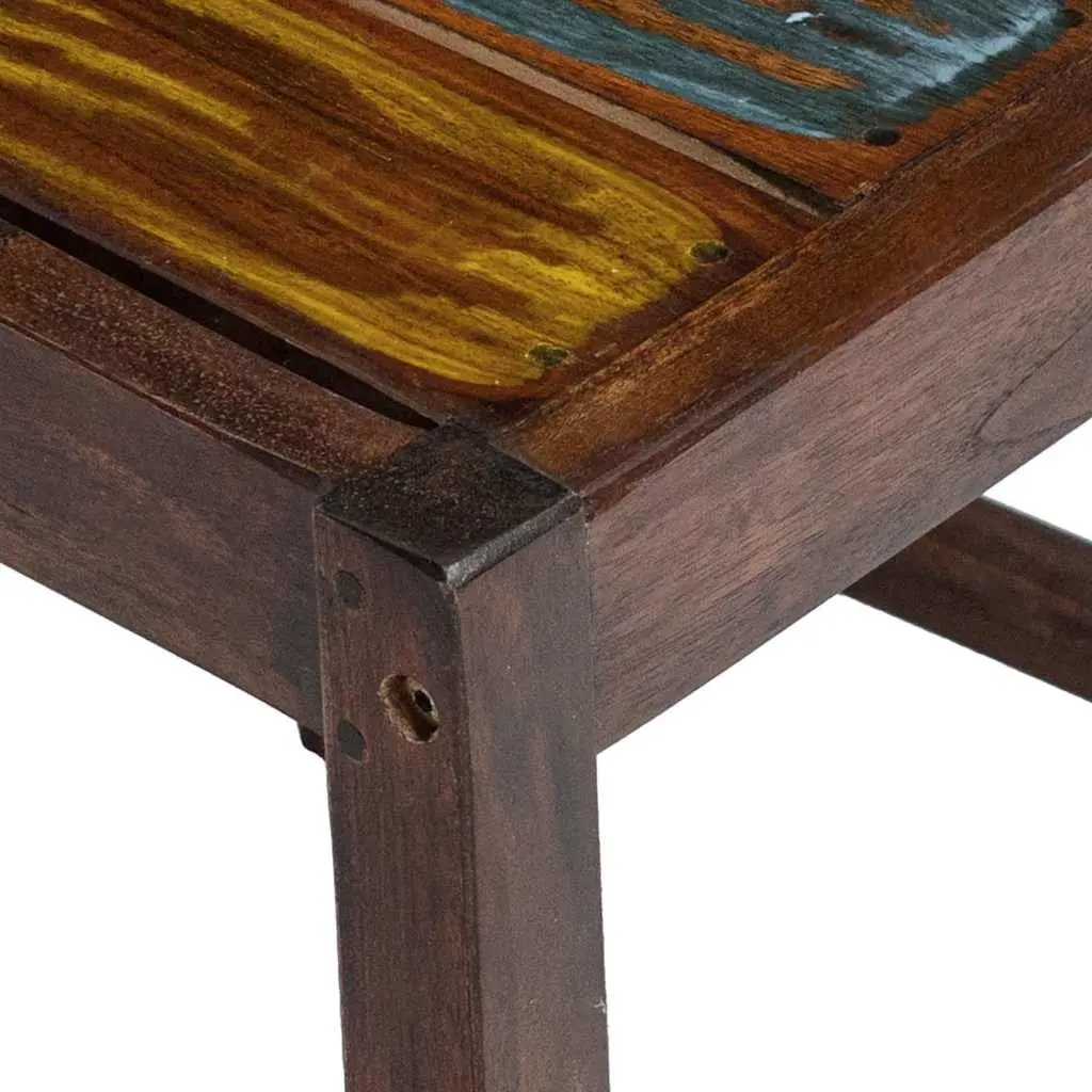 Dining Chairs Vintage Handmade Multicolour Solid Reclaimed Wood 2 Piece