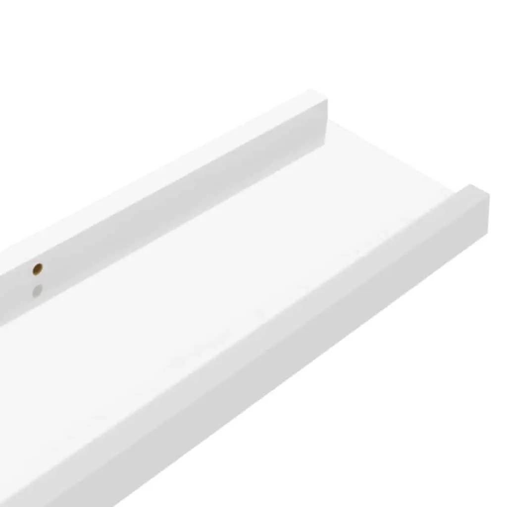 Floating Shelves High Gloss White 60x9x3cm 2 Piece Sturdy Storage Display Shelving
