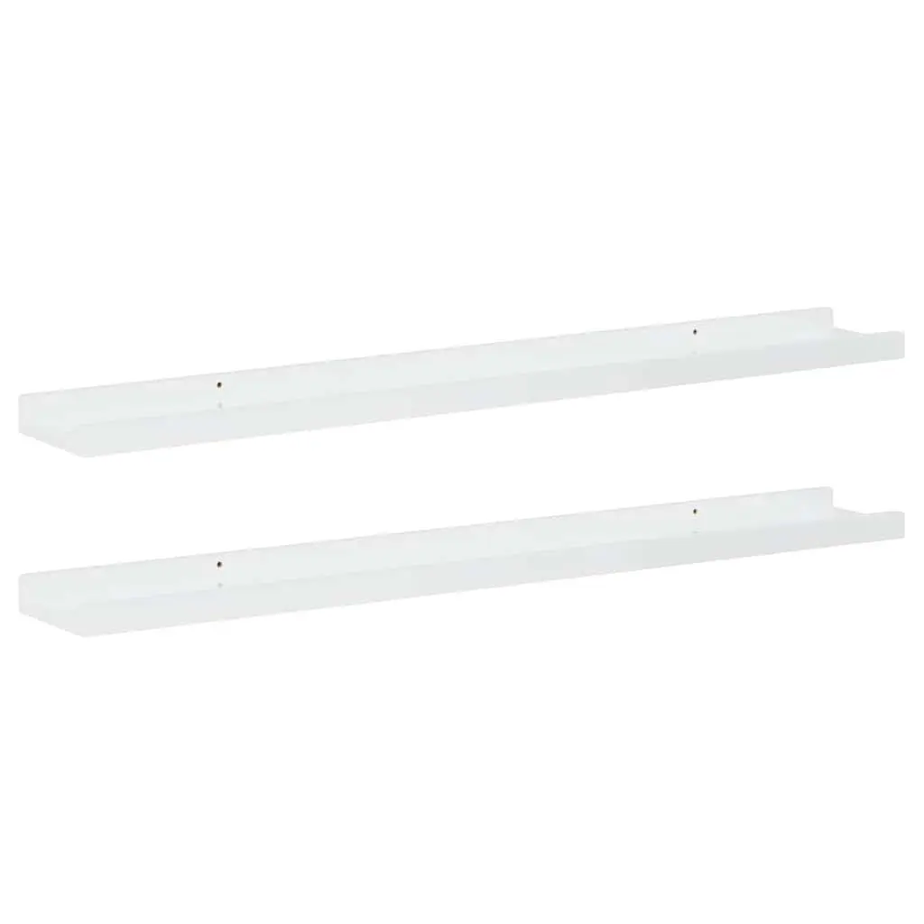 Wall Shelves Floating Storage Display Unit High Gloss White 80 x 9 x 3 cm 2 Piece