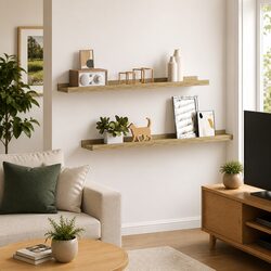 Brown Floating Wall Shelves 2 pcs 80x9x3 cm MDF