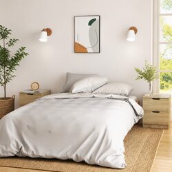Set of 2 Brown Bedside Cabinets with Open Storage