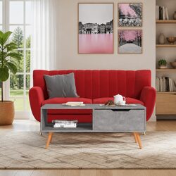 Grey Engineered Wood Coffee Table with Spacious Design