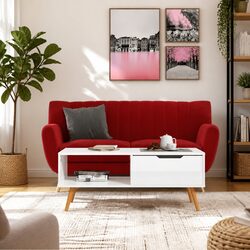 High Gloss White Engineered Wood Coffee Table for Living Rooms