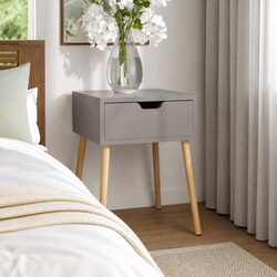 Engineered Wood Bedside Cabinet Grey 40x40x56 cm