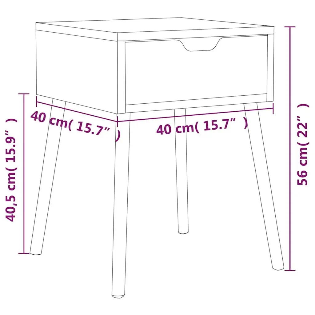 Bedside Cabinets Convenience Feature 40x40x56 cm Brown