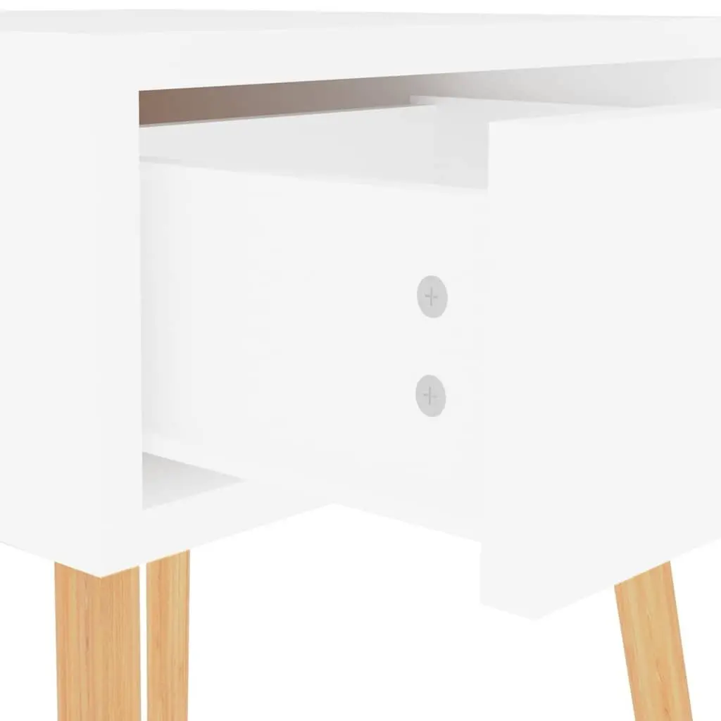 Bedside Table Engineered Wood Storage Drawer Compact 40x40x56cm White