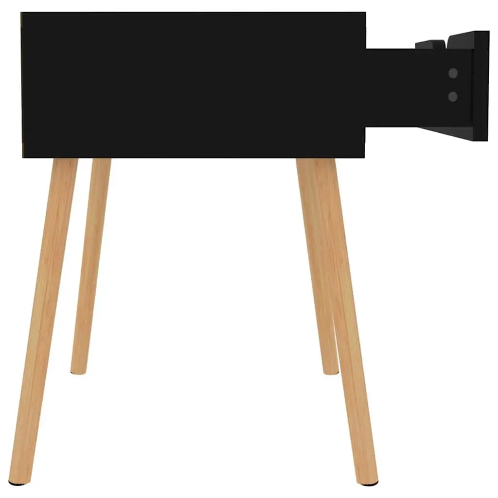 Bedside Tables High Gloss Black Modern Storage 2 Piece