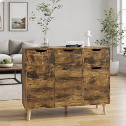 Engineered Wood Sideboard Storage Cabinet in Brown