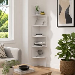 Engineered Wood Wall Corner Shelf 19x19x123cm White