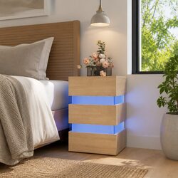 Storage Nightstand with Integrated LED Light