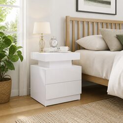 Engineered Wood Nightstand with Storage Space
