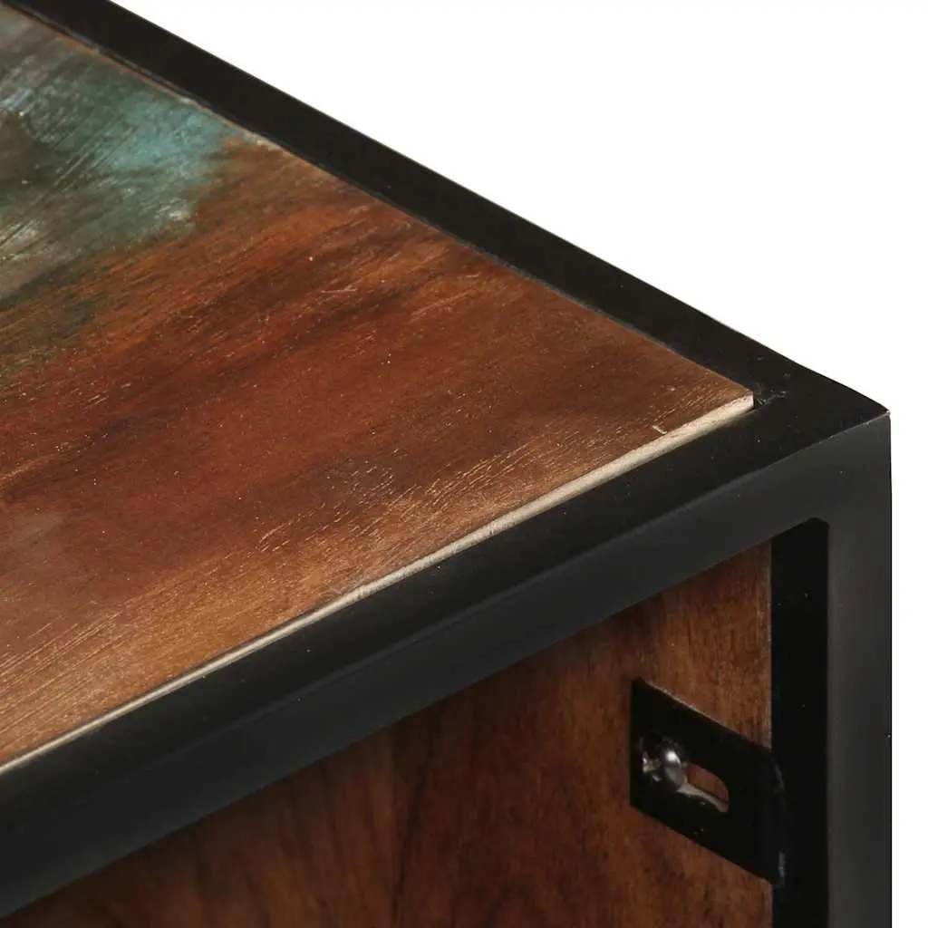 Bedside Table Solid Reclaimed Wood Multicolour 40x30x50cm Nightstand with Drawer