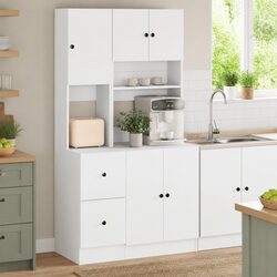 Engineered Wood Kitchen Cabinet with Doors and Drawers
