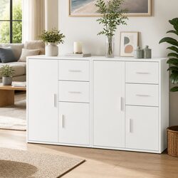 Engineered Wood Sideboard Cabinet - White, 60x31x70cm