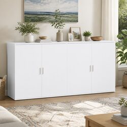 White Engineered Wood Sideboard Cabinet - 79x38x80 cm