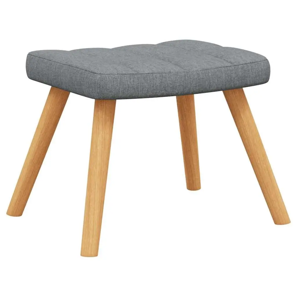 Rocking Chair with Stool Padded Foam Seat Grey Fabric