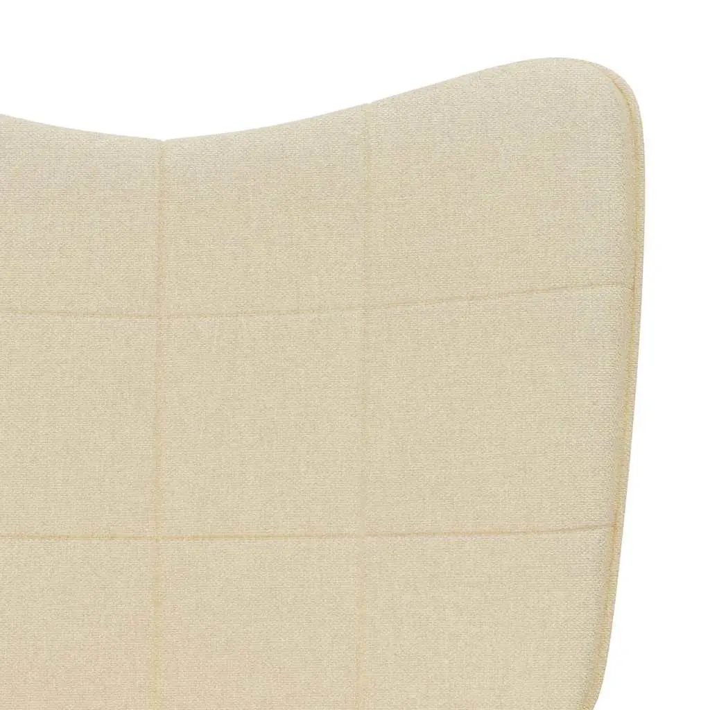 Rocking Chair with Stool Cream Fabric Padded Foam Armchair Living Room Relaxing