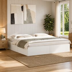 Engineered Wood Bed Frame 180x200 cm in White
