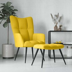 Contemporary Velvet Armchair with Stool for Stylish Rooms