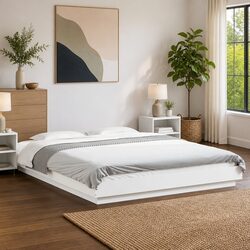 150x200cm Bed Frame with Slatted Base and RGB LED Lights