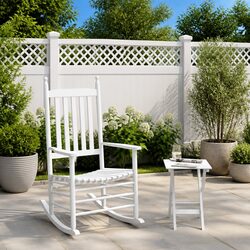 Poplar Wood Rocking Chair with Integrated Side Table