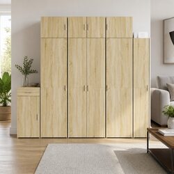Tall Storage Cabinet in Engineered Wood - Sonoma Oak Brown