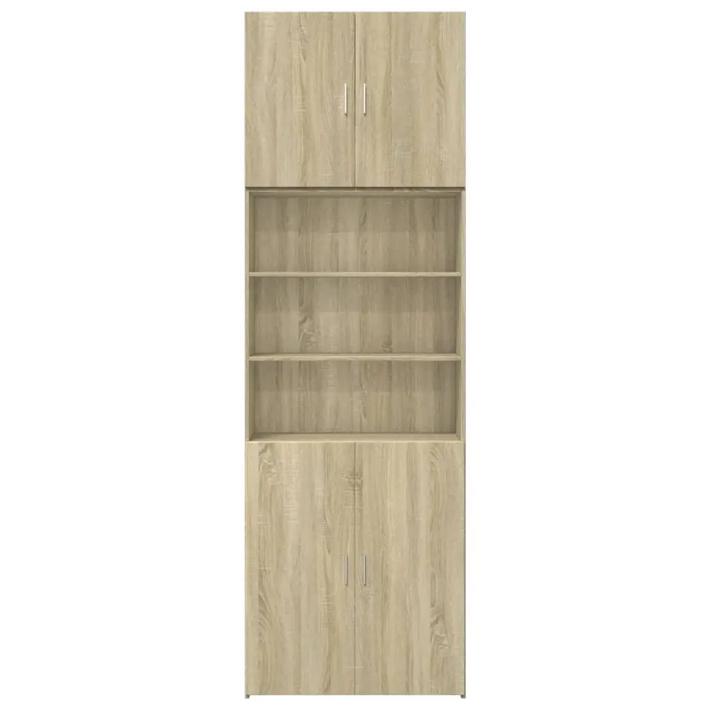 Highboard Storage Cabinet Brown Engineered Wood Sideboard Bedroom Living Room