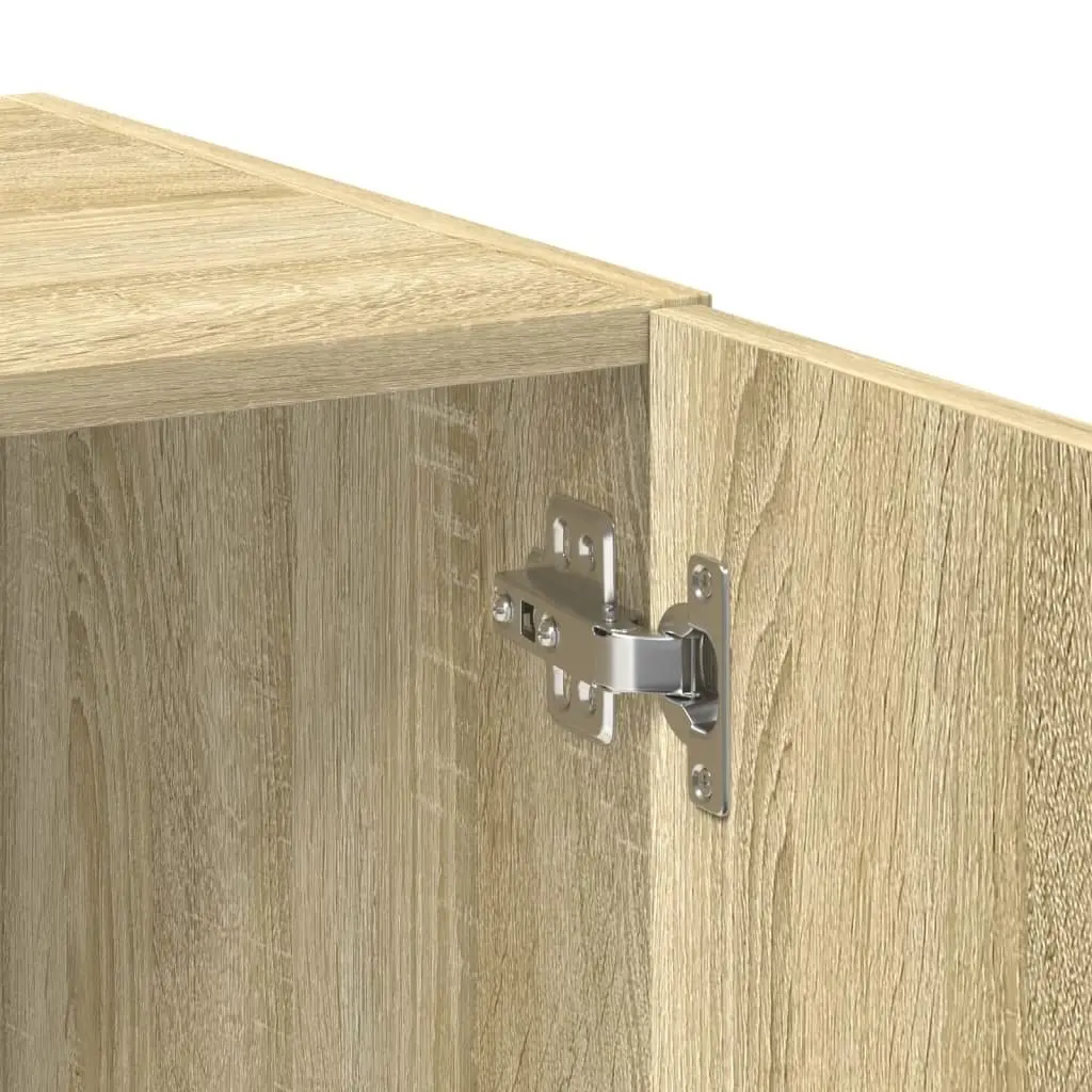 Highboard Storage Cabinet Brown Engineered Wood Sideboard Bedroom Living Room