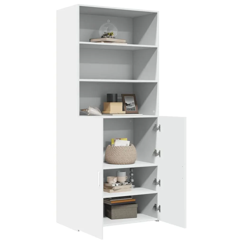 Highboard Storage Cabinet Engineered Wood White 80x42.5x185cm