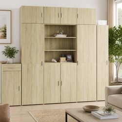 Engineered Wood Highboard Storage Cabinet in Brown 80x42.5x185cm