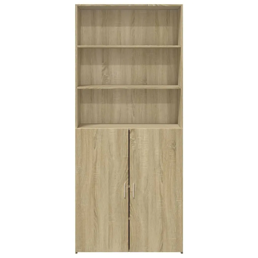 Highboard Storage Cabinet Open Compartments and Doors 80x42.5x185cm Brown Engineered Wood