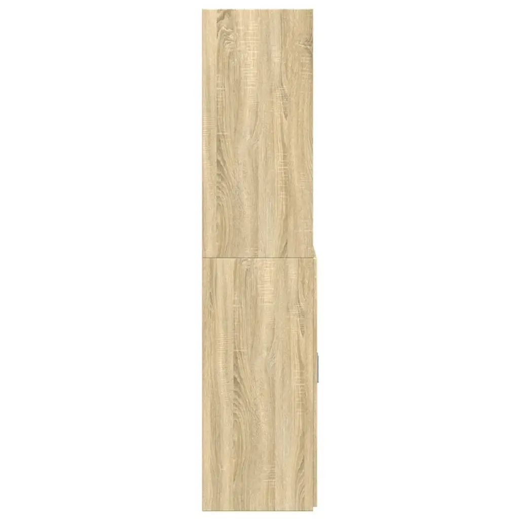 Highboard Storage Cabinet Open Compartments and Doors 80x42.5x185cm Brown Engineered Wood