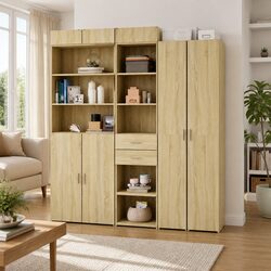 Highboard Storage Cabinet 45x42.5x185cm in Sonoma Oak Brown