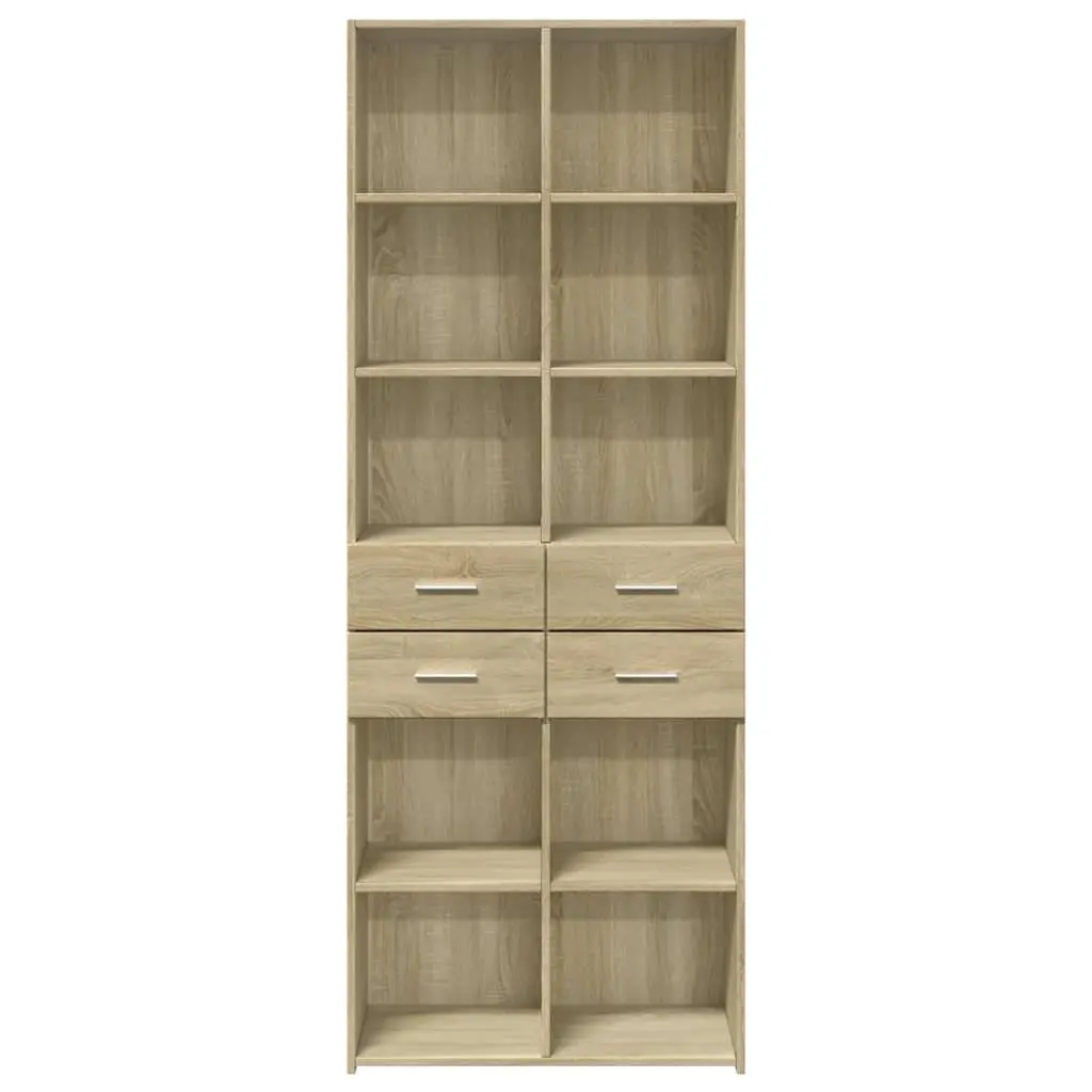 Highboard Sideboard Storage Cabinet Brown Engineered Wood 70x42.5x185cm Modern