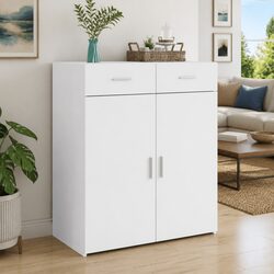 White Sideboard Cabinet with Storage 80x42.5x93cm