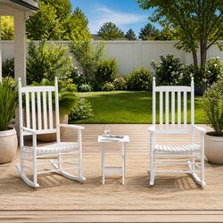 2-Piece Rocking Chair Set with Foldable Side Table