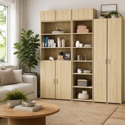 Highboard Storage Cabinet 50x41x185 cm in Brown Engineered Wood