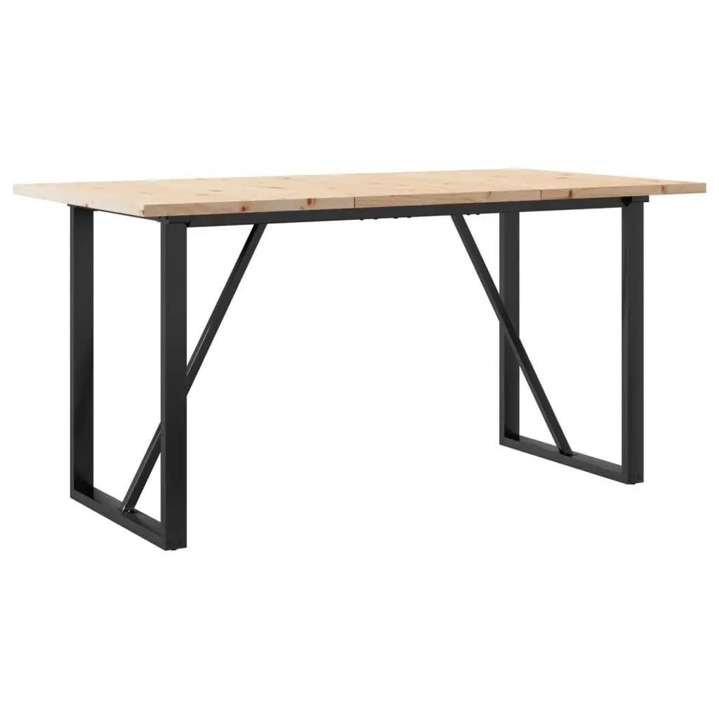 Dining Table O-Frame Sturdy 140x80cm Solid Wood Pine Brown