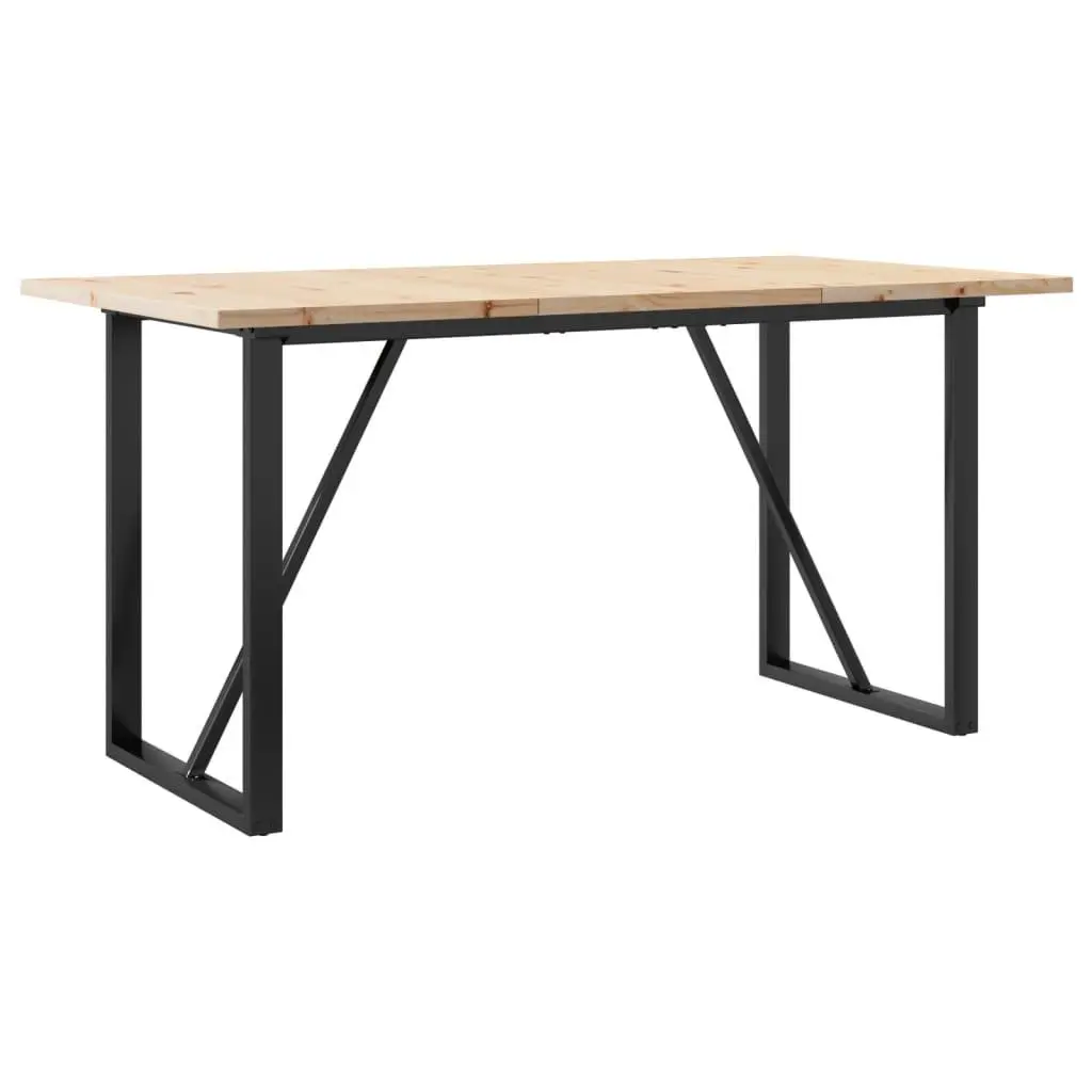 Dining Table O-Frame Sturdy 140x80cm Solid Wood Pine Brown