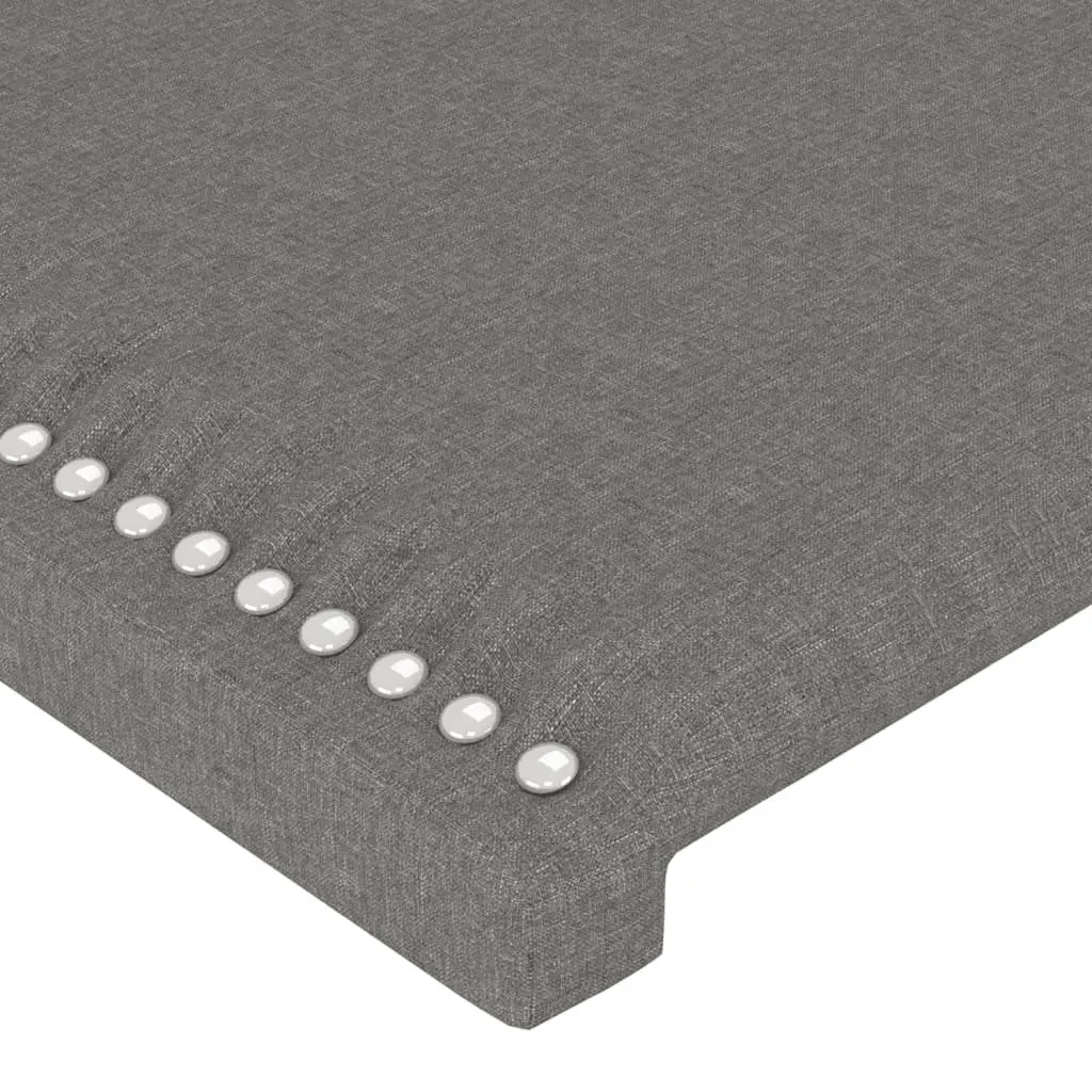 Double Bed Frame Adjustable Headboard Grey Fabric 137x187 cm