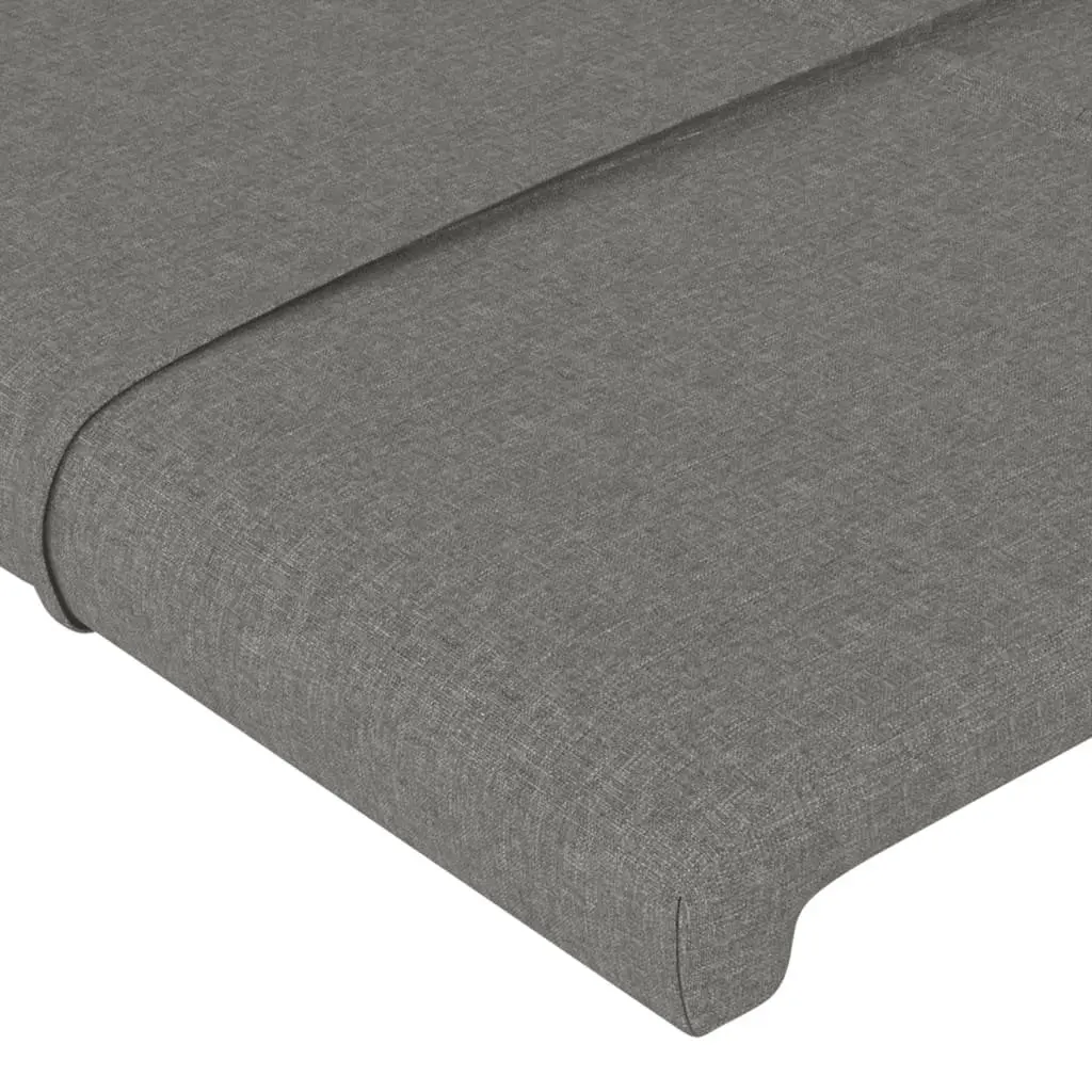 Double Bed Frame Adjustable Headboard 137x187cm Grey Fabric