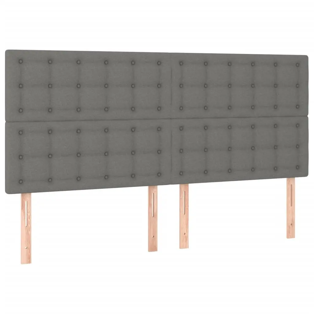 Queen Bed Frame Adjustable Headboard Grey Fabric 152x203cm