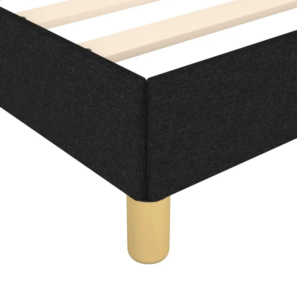 King Single Bed Frame Adjustable Height Black 107x203cm Fabric Upholstery